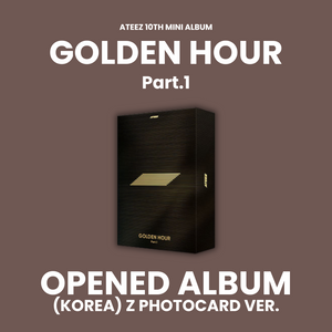 (KOREA VER.) ATEEZ (에이티즈) 10TH MINI ALBUM - [GOLDEN HOUR : PART.1] (GOLDEN HOUR.: OPENED ALBUM) (Z PHOTOCARD VER)