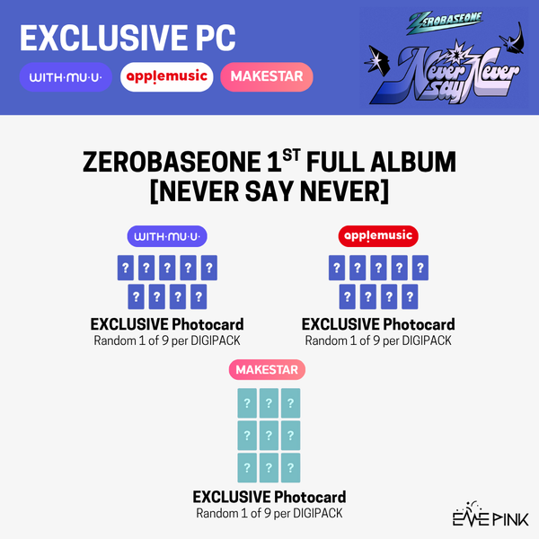 [PRE-ORDER] ZEROBASEONE (제로베이스원) 1st Full Album - [NEVER SAY NEVER] (DIGIPACK Ver. +EXCLUSIVE PHOTOCARD)