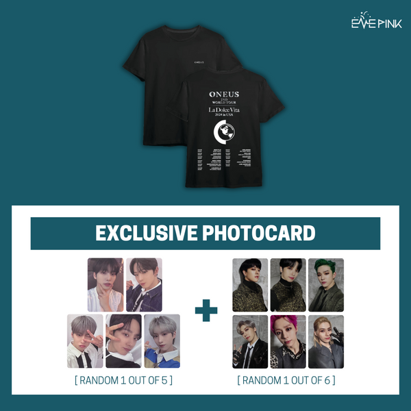 ONEUS (원어스) 2024 LA DOLCE VITA  US TOUR OFFICIAL MD - [T-SHIRT] (BLACK VER. +EXCLUSIVE PHOTOCARD)