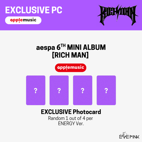 [PRE-ORDER] aespa (에스파) 6th Mini Album - [Rich Man] (ENERGY Ver. +EXCLUSIVE PHOTOCARD)