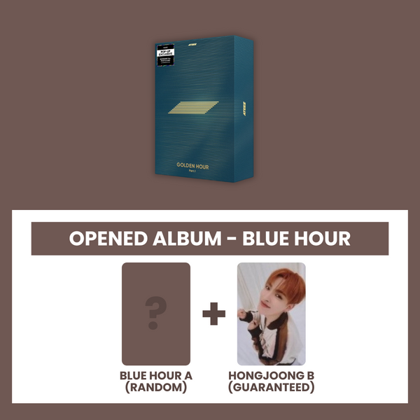 (KOREA VER.) ATEEZ (에이티즈) 10TH MINI ALBUM - [GOLDEN HOUR : PART.1] (BLUE HOUR.: OPENED ALBUM) (Z PHOTOCARD VER)