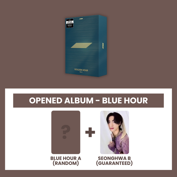 (KOREA VER.) ATEEZ (에이티즈) 10TH MINI ALBUM - [GOLDEN HOUR : PART.1] (BLUE HOUR.: OPENED ALBUM) (Z PHOTOCARD VER)