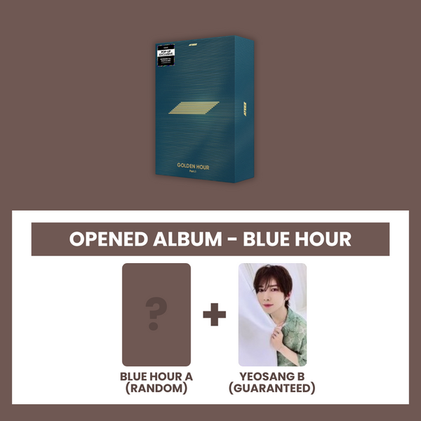 (KOREA VER.) ATEEZ (에이티즈) 10TH MINI ALBUM - [GOLDEN HOUR : PART.1] (BLUE HOUR.: OPENED ALBUM) (Z PHOTOCARD VER)