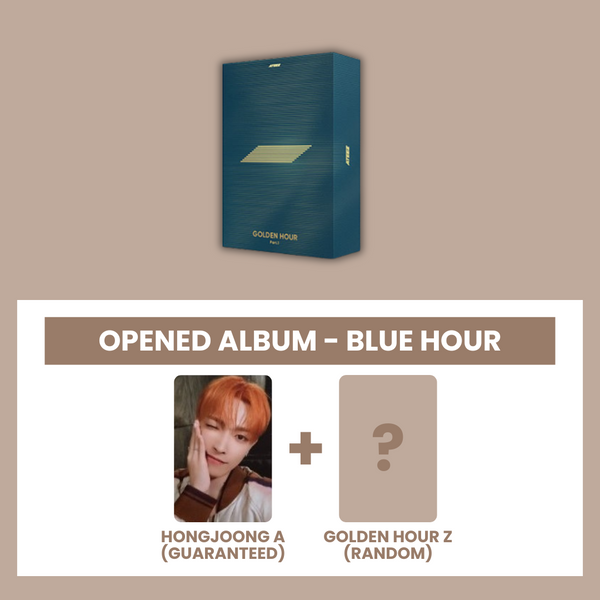 (KOREA VER.) ATEEZ (에이티즈) 10TH MINI ALBUM - [GOLDEN HOUR : PART.1] (BLUE HOUR: OPENED ALBUM) (A PHOTOCARD VER.)