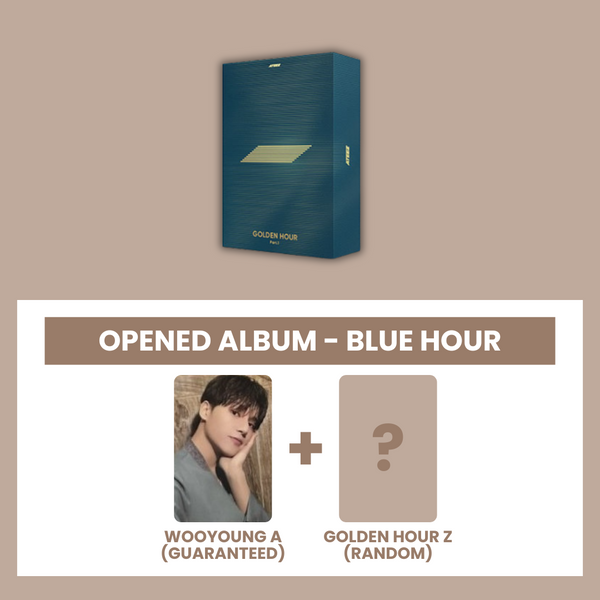 (KOREA VER.) ATEEZ (에이티즈) 10TH MINI ALBUM - [GOLDEN HOUR : PART.1] (BLUE HOUR: OPENED ALBUM) (A PHOTOCARD VER.)