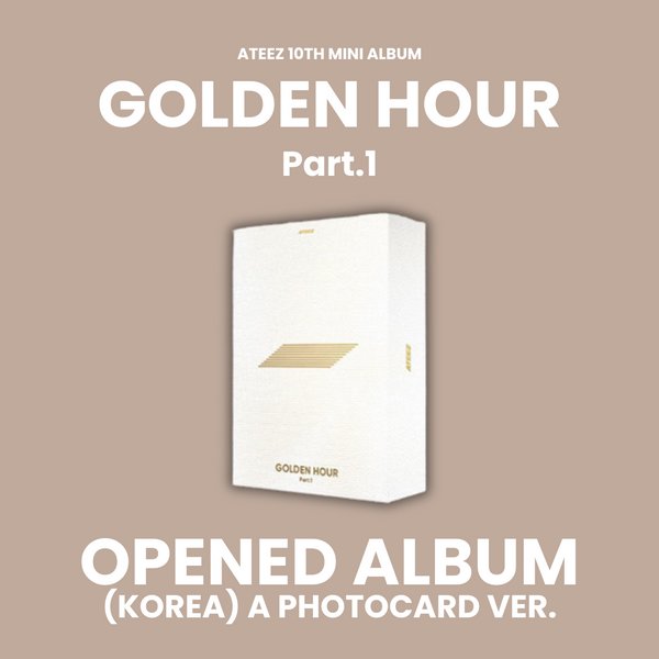 (KOREA VER.) ATEEZ (에이티즈) 10TH MINI ALBUM - [GOLDEN HOUR : PART.1] (DIARY: OPENED ALBUM) (A PHOTOCARD VER.)