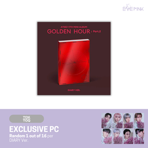 (KOR VER.) ATEEZ (에이티즈) 11TH MINI ALBUM - [GOLDEN HOUR : PART.2] (+EXCLUSIVE PHOTOCARD) - EVE PINK K-POP