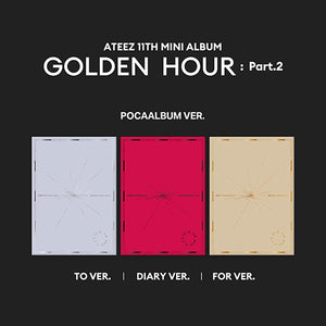 (KOR VER.) ATEEZ (에이티즈) 11TH MINI ALBUM - [GOLDEN HOUR : PART.2] (POCAALBUM VER. +EXCLUSIVE PHOTOCARD)