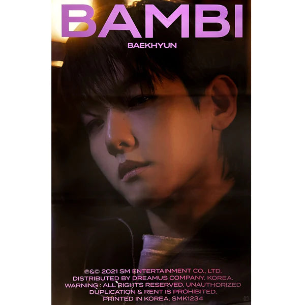 BAEKHYUN (EXO) - BAMBI JEWEL CASE (MISTY VER) OFFICIAL POSTER