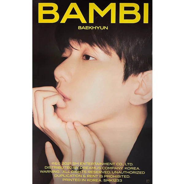 BAEKHYUN (EXO) - BAMBI PHOTOBOOK (BAMBI VER) OFFICIAL POSTER - CONCEPT 1