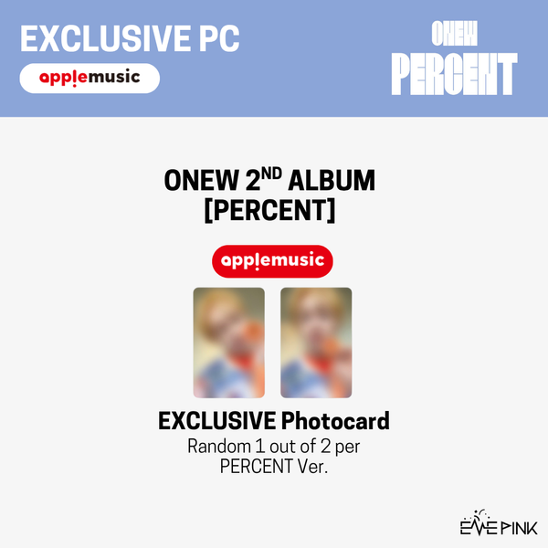 ONEW (온유) 2nd Album - [PERCENT] (PERCENT Ver. + EXCLUSIVE PHOTOCARD)