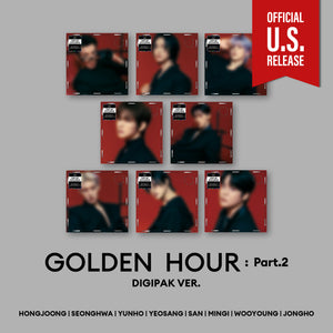 (U.S. VER.) ATEEZ (에이티즈) 11TH MINI ALBUM - [GOLDEN HOUR : PART.2] (DIGIPAK VER. + POP-UP EXCLUSIVE PHOTOCARD)