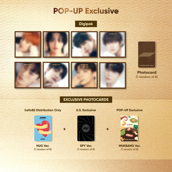 (U.S. VER.) ATEEZ (에이티즈) 10TH MINI ALBUM - [GOLDEN HOUR : PART.1] (DIGIPAK VER. + POP-UP EXCLUSIVE PHOTOCARD)