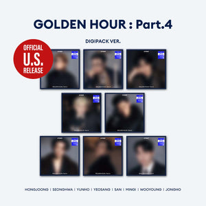 [PRE-ORDER] (U.S. VER.) ATEEZ (에이티즈) 13TH MINI ALBUM - [GOLDEN HOUR : Part.4] (DIGIPAK VER. + POP-UP EXCLUSIVE PHOTOCARD) - EVE PINK K-POP