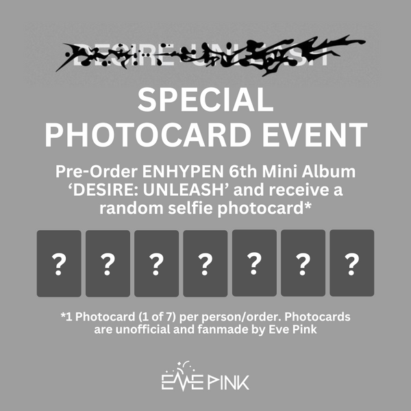 ENHYPEN (엔하이픈) 6TH MINI ALBUM - [DESIRE : UNLEASH] (ENGENE VER. +EXLUSIVE PHOTOCARD)