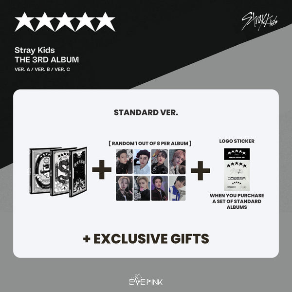 STRAY KIDS (스트레이키즈) 3RD ALBUM - [★★★★★ 5 STAR] (Standard Ver.) (+EXCLUSIVE PHOTOCARD GIFT)