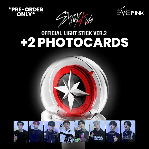 STRAY KIDS (스트레이키즈) - OFFICIAL LIGHT STICK VER.2 (+2 PHOTOCARDS)