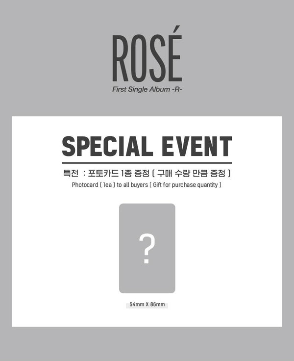 Rosé (로제) 1ST SINGLE ALBUM -R- (KiT ALBUM) (+ HOLOGRAM PHOTOCARD)